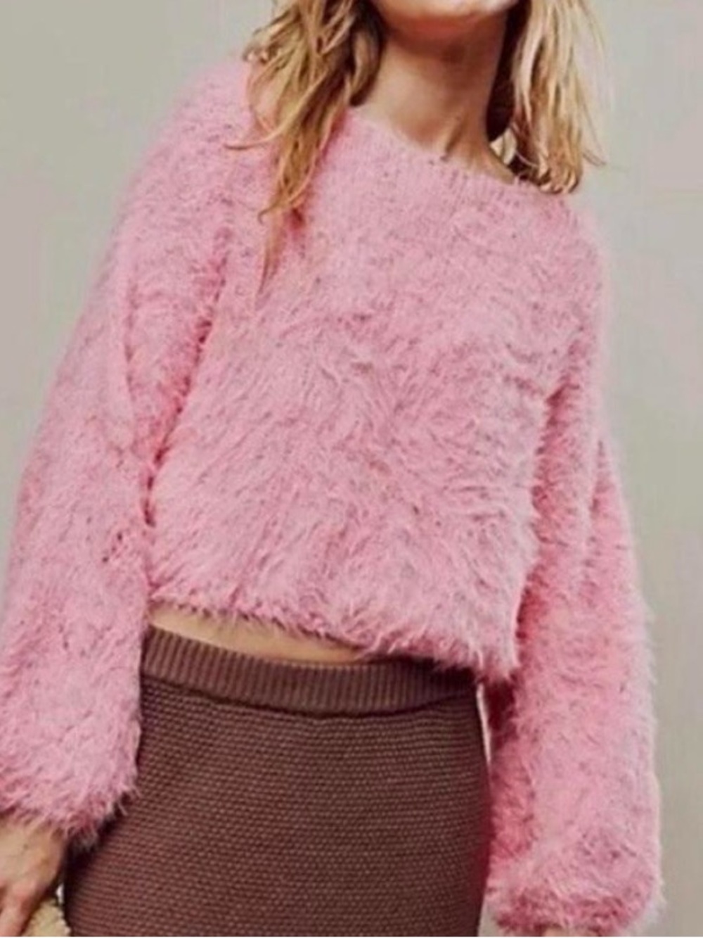 Free People ‘Flurry Pink Teddy Bear’ Sweater